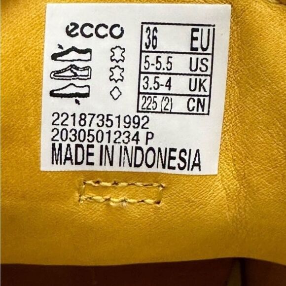 Ecco Flexure T-Cap Yellow Leather Sneakers Shadow Marigold Women’s Size US 5-5.5 - Picture 9 of 9